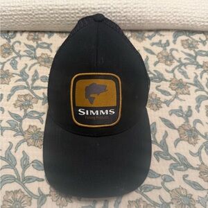 Simms Black Cap with Gold Logo